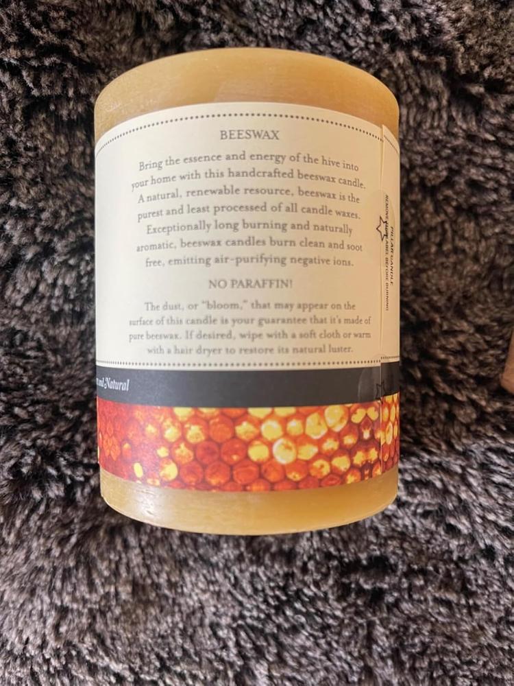 Pure Beeswax Pillar Candles - Customer Photo From Jennifer