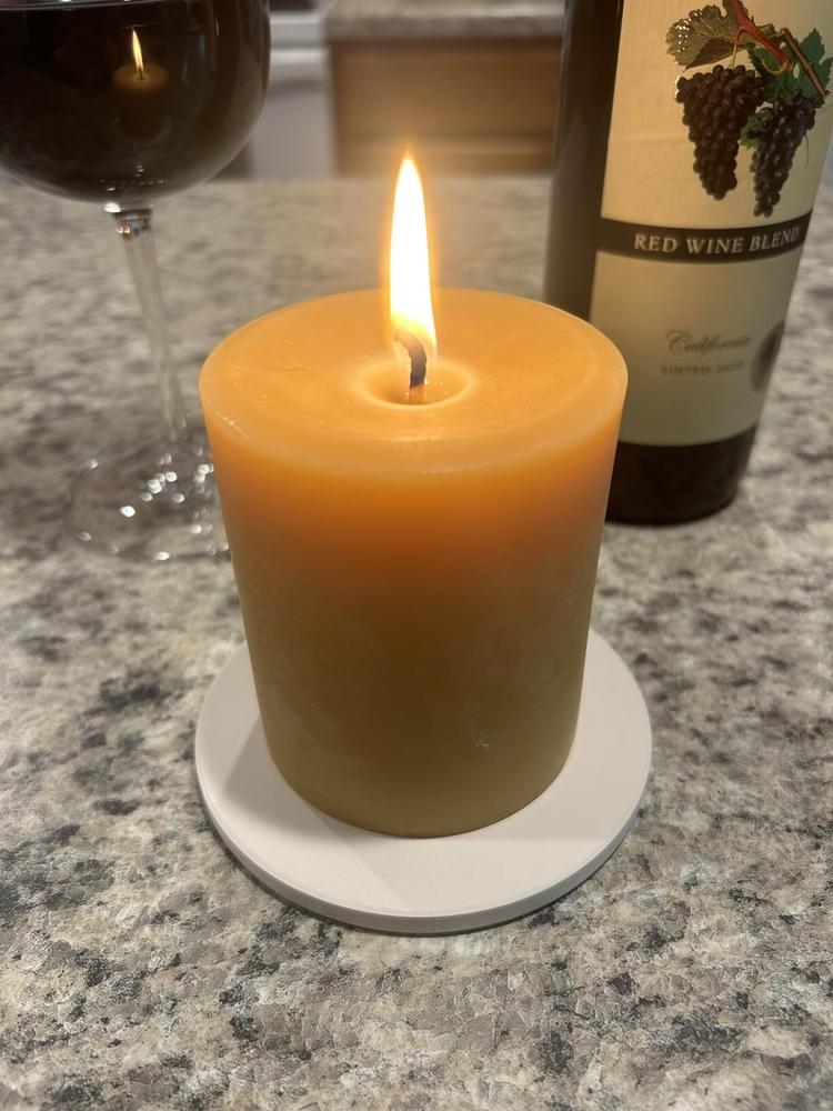 Pure Beeswax Pillar Candles - Customer Photo From Craig