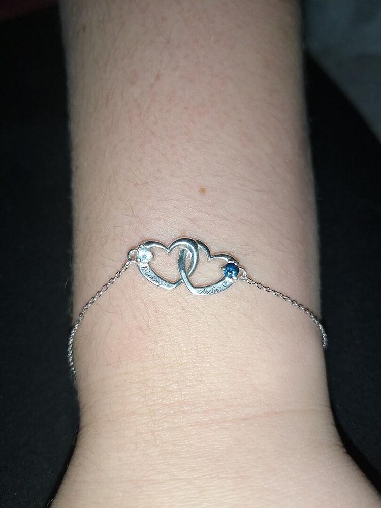 【STONEHENgE】Silver Material Two Heart Bracelet SC1777 Silver Bracelets