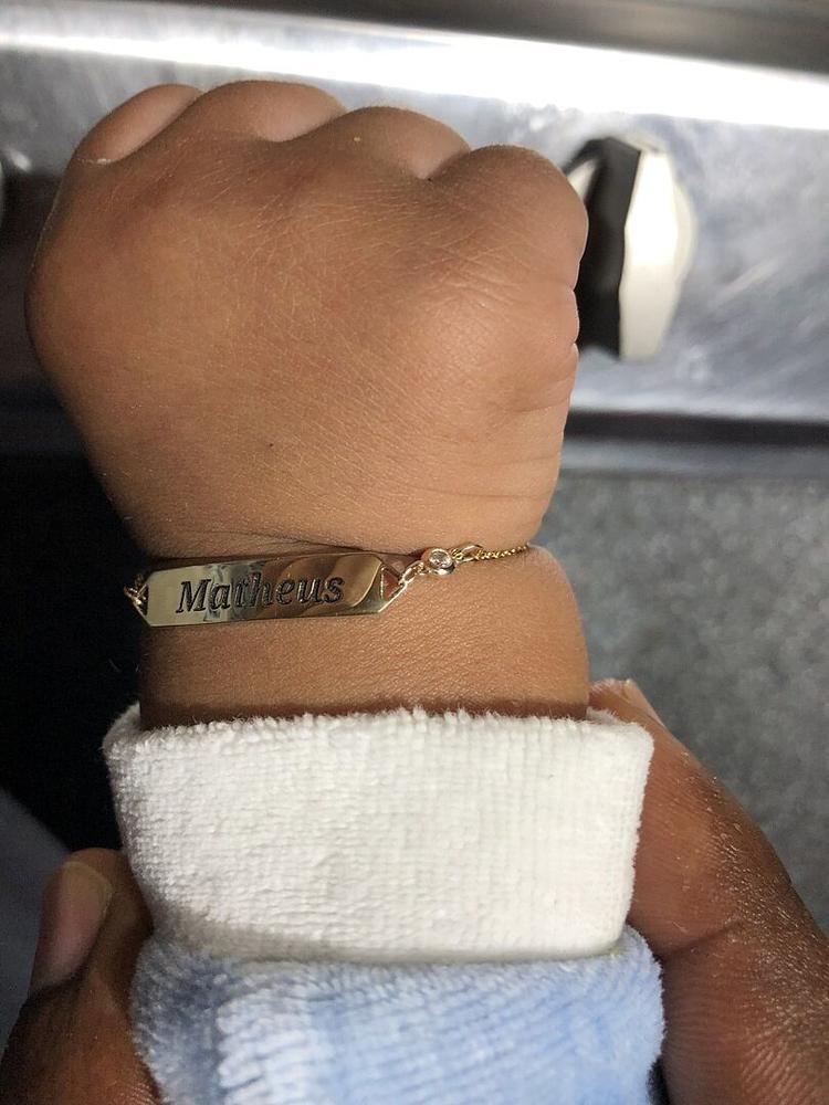 Sterling Silver Kids and Baby Engravable Bracelet with Birthstone