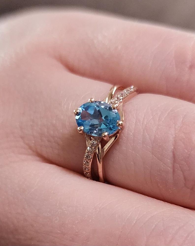 Sterling Silver Oval Cut Gemstone Ring with Twisted Band and