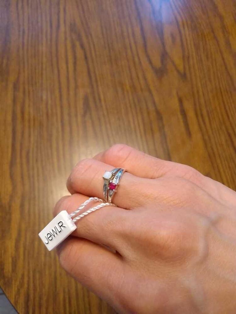 Sterling Silver Two Stone Split Band Ring with Accents | Jewlr