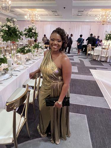 Gold One Shoulder Draped Gown | Mac Duggal Gold One Shoulder Draped Gown | Mac Duggal