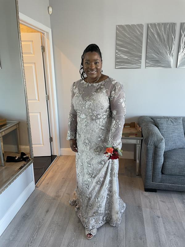 Floral Embroidered Illusion Long Sleeve Evening Gown - Mac Duggal