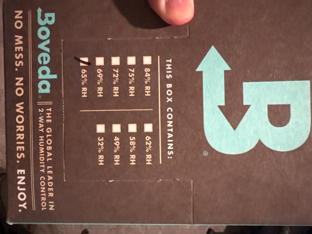 Boveda 65% RH for Humidity Control 6-Pack, X-Large 320 gram - Customer Photo From Anonymous