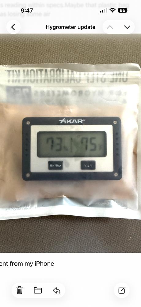Xikar Rectangular Digital Hygrometer - Customer Photo From Kenneth Braxton