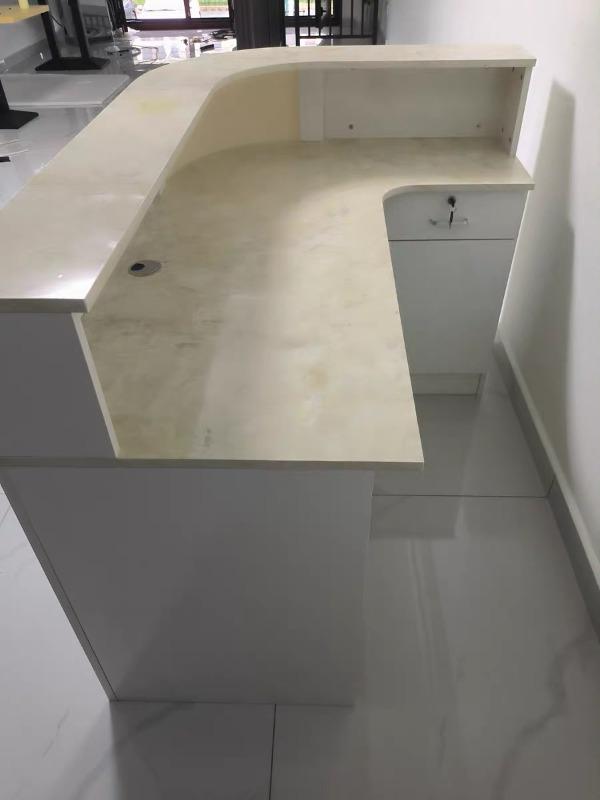 Minimalist Curved Checkout Counters for Retail Shop - Customer Photo From Emma White