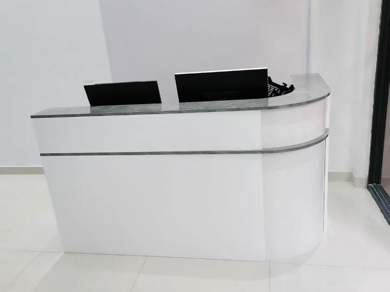 Minimalist Curved Checkout Counters for Retail Shop - Customer Photo From James Adams