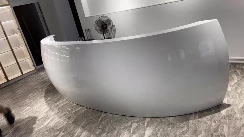 Baked Semicircular Arc Front Desk - Customer Photo From Stephanie Lewis