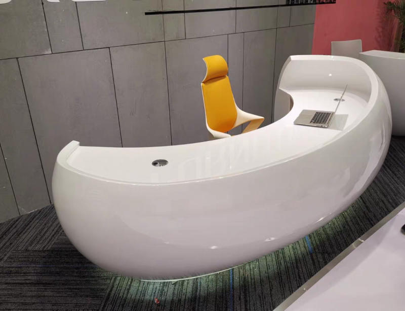 Baked Semicircular Arc Front Desk - Customer Photo From Christopher Johnson