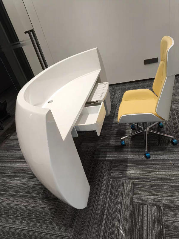 Baked Semicircular Arc Front Desk - Customer Photo From Matthew Collins