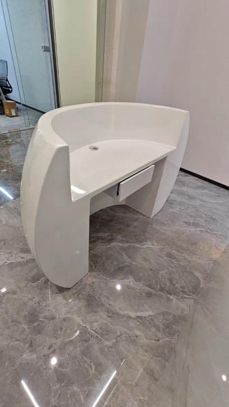 Baked Semicircular Arc Front Desk - Customer Photo From Lauren Baker