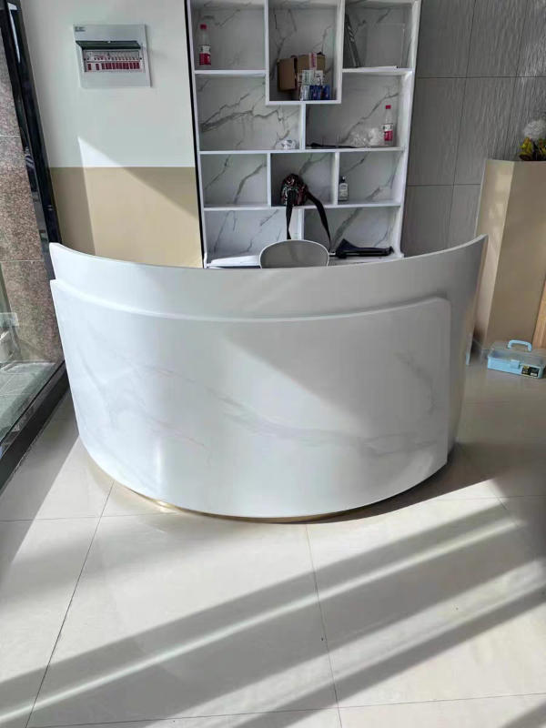Curved Beauty Salon Bar Counter - Customer Photo From Ava Martin