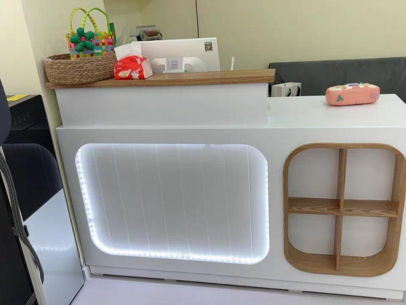 Customizable Corner Reception Desk With Light - Customer Photo From Lily Davis