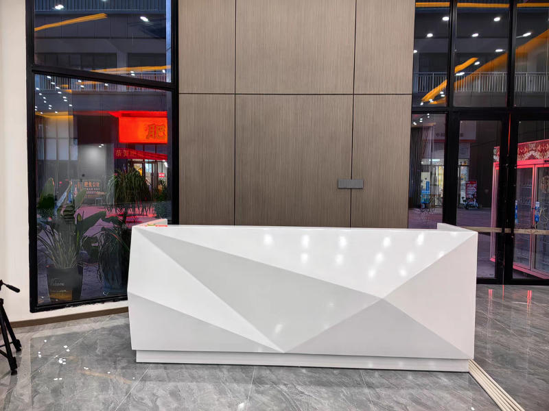 Elegant White Lacquer Front Desk – Modern Reception - Customer Photo From Rebecca Carter