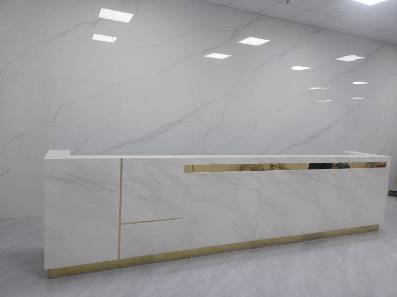 Imitation Marble Pattern Front Desk – Elegant Service Desk - Customer Photo From Natalie Brooks