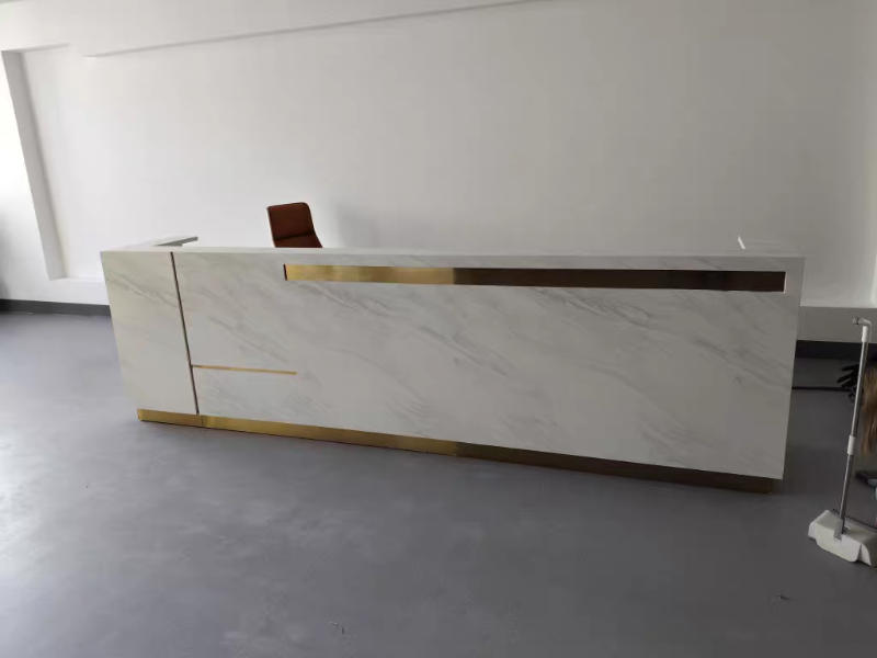 Imitation Marble Pattern Front Desk – Elegant Service Desk - Customer Photo From Jason Clark