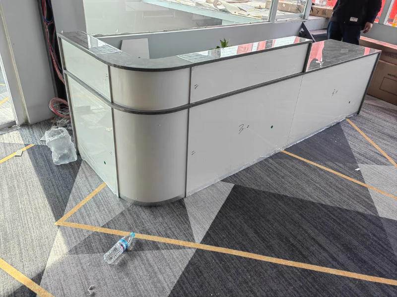 Laminate Reception Desk with Filing Cabinet - Customer Photo From Emily Carter