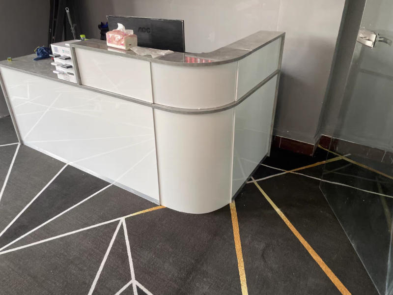 Laminate Reception Desk with Filing Cabinet - Customer Photo From Michael Carter
