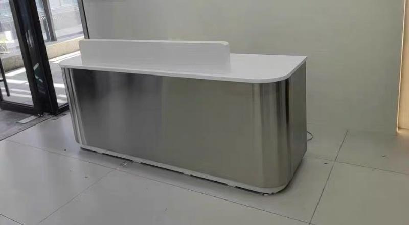 Modern Stainless Steel Front Desk – Sleek & Sturdy - Customer Photo From Madison Adams
