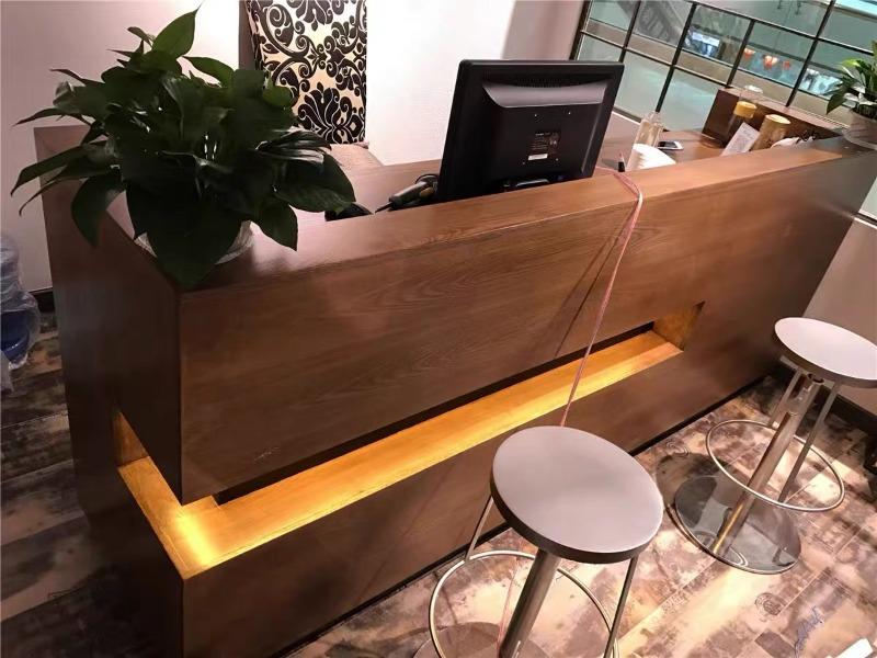Retro Solid Wood Reception Desk – Maoters - Customer Photo From Michael Thompson