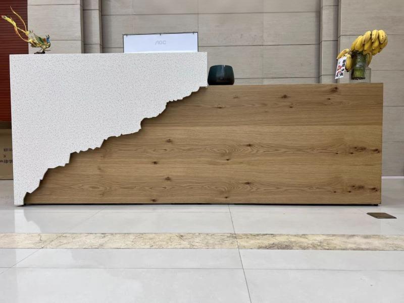 Solid Wood Corporate Office Reception Desk - Customer Photo From Kevin James