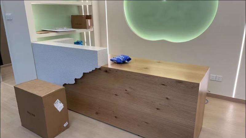Solid Wood Corporate Office Reception Desk - Customer Photo From Noah Martinez