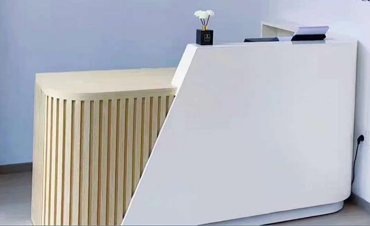 Curved Reception Desk – Salon & Training Center Counter - Customer Photo From Jane Smith