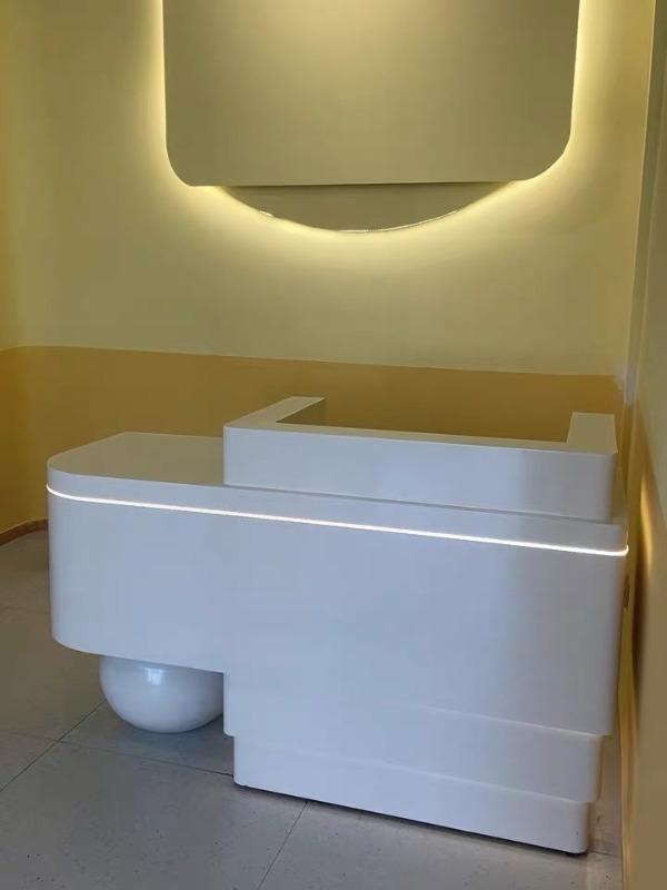 Modern Lacquer Reception Desk – Hotel & Boutique Counter - Customer Photo From David Mitchell
