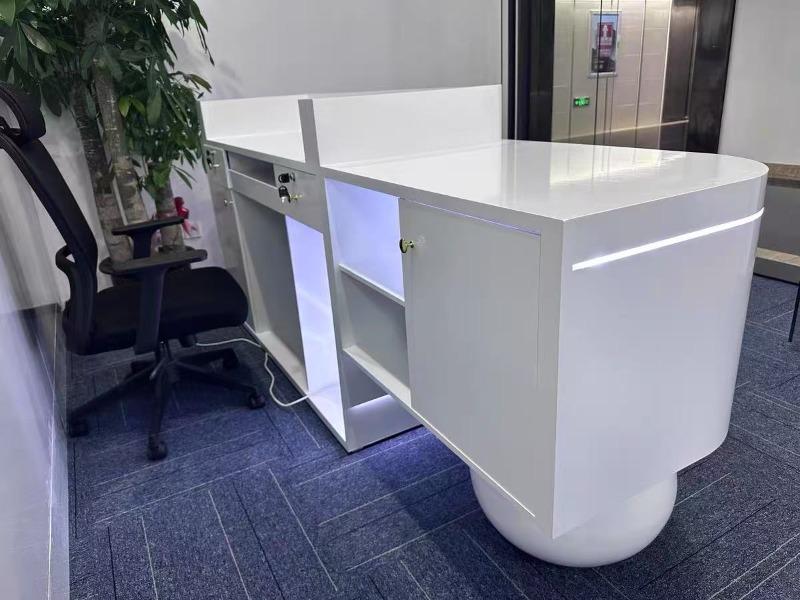 Modern Lacquer Reception Desk – Hotel & Boutique Counter - Customer Photo From Jessica Williams