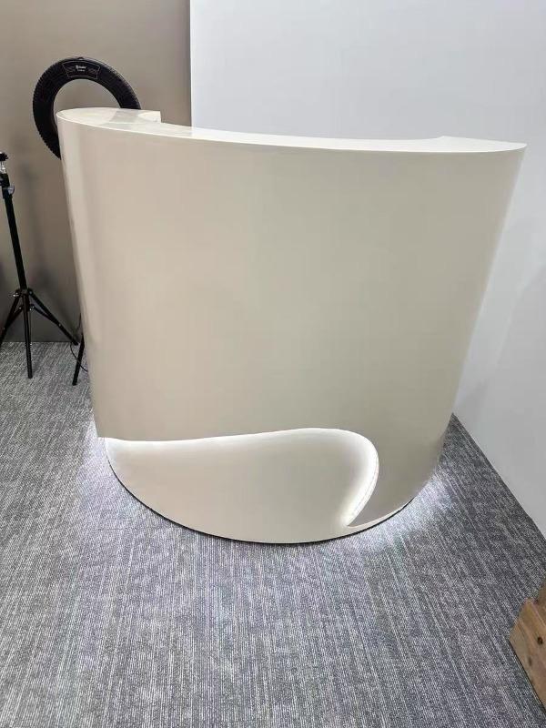 Luxury Curved Reception Desk – Salon & MedSpa Counter - Customer Photo From Emily Johnson