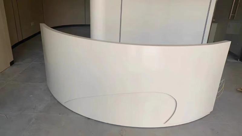 Luxury Curved Reception Desk – Salon & MedSpa Counter - Customer Photo From Emily Parker