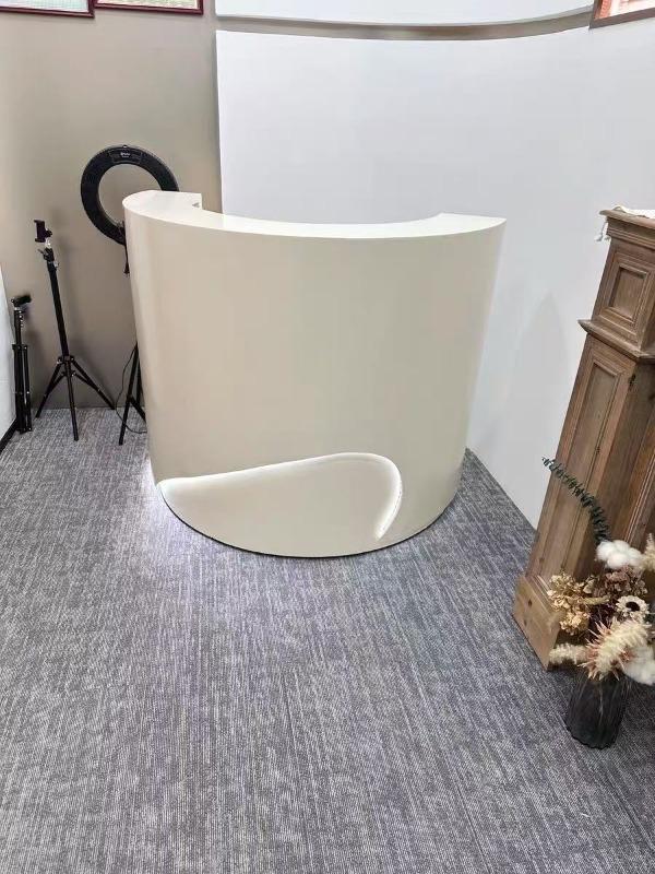 Luxury Curved Reception Desk – Salon & MedSpa Counter - Customer Photo From Emily Johnson