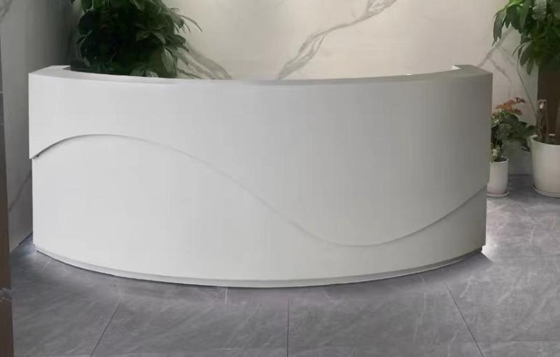 Curved Dental Reception Desk – Lacquer Clinic & Office Counter - Customer Photo From Mason Rivera