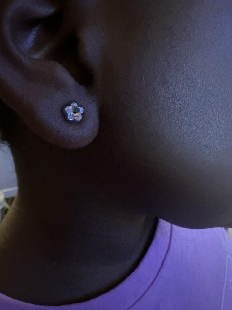 Medical Plastic 6mm Flower Earrings - Customer Photo From Akia O.