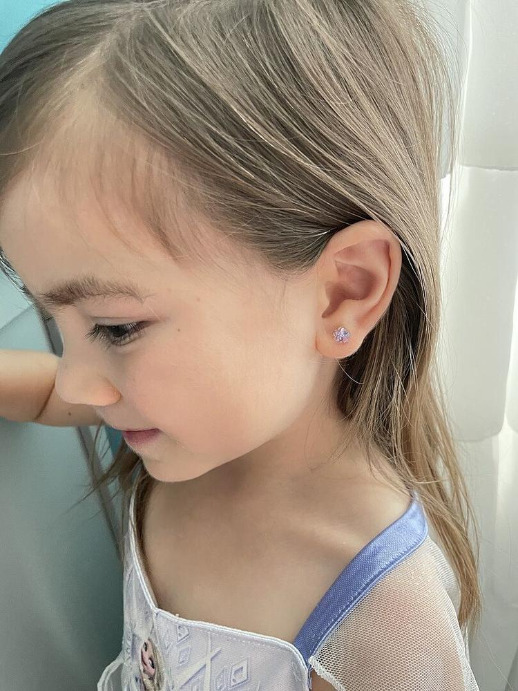 Medical Plastic 6mm Flower Earrings - Customer Photo From Minh W.