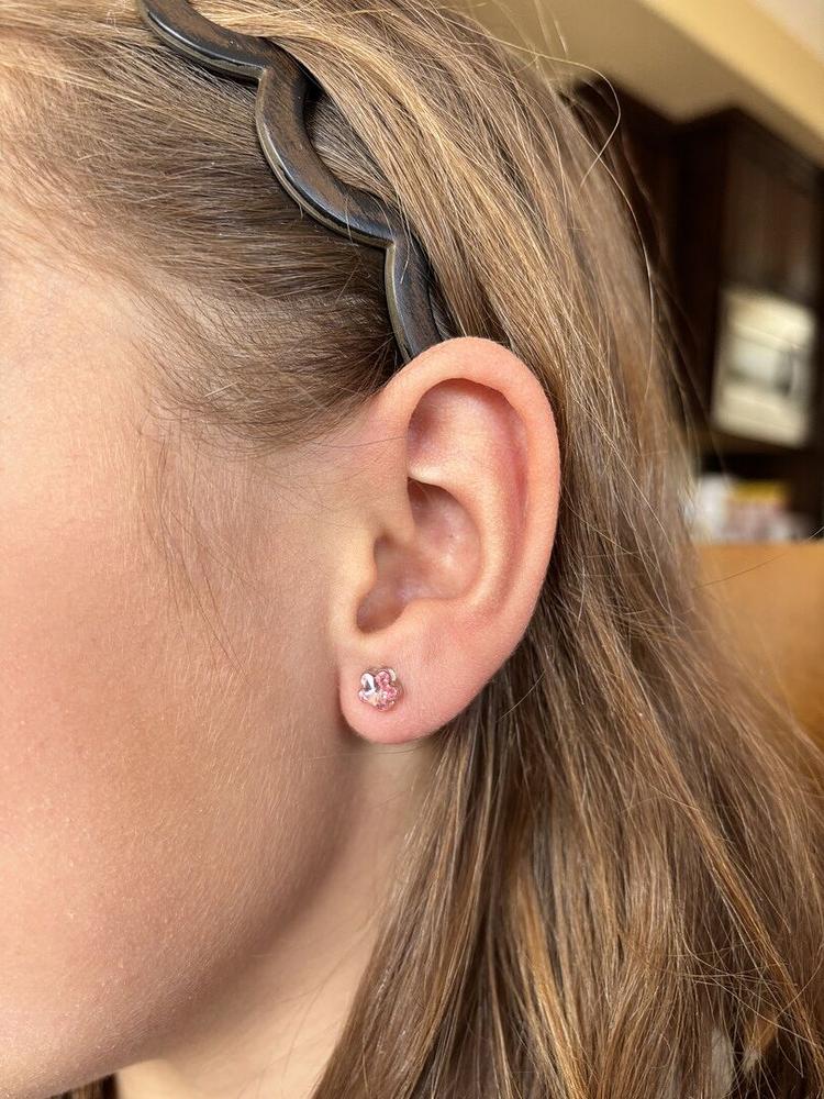 Medical Plastic 6mm Flower Earrings - Customer Photo From Helenka S.