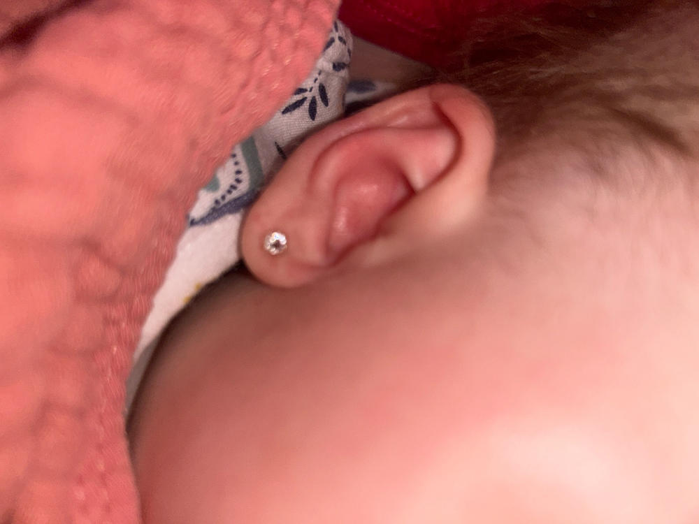Medical Plastic 4mm Earrings - Customer Photo From Anonymous
