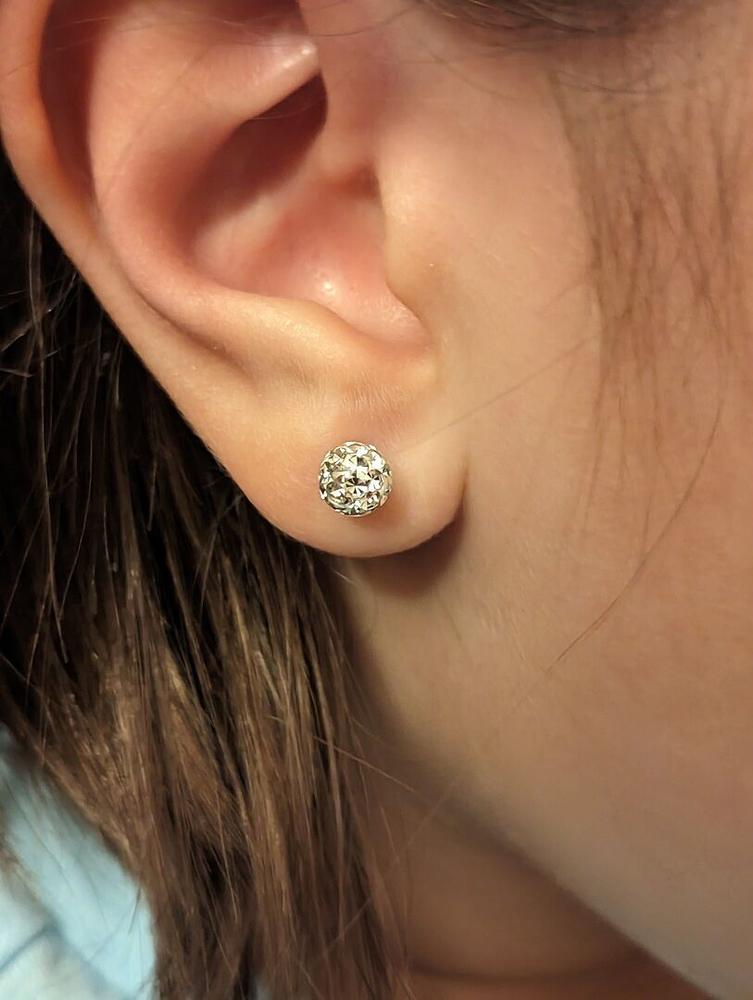 Crystal Ball 6mm Earrings - Customer Photo From Karen C.