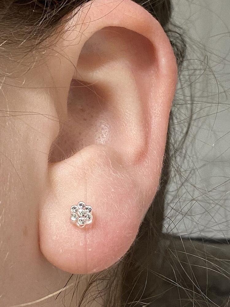 Medical Plastic 5mm Daisy Earrings - Customer Photo From Emilee G.