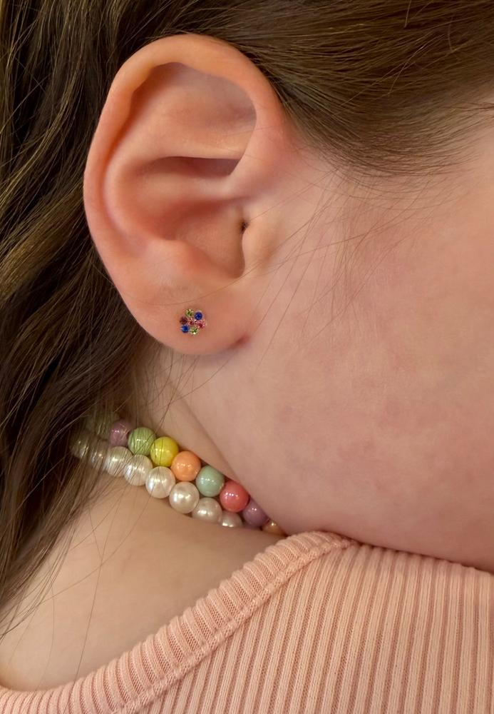Nickel-Free Medical Plastic Daisy Flower Stud Earrings
