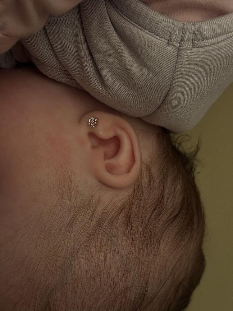 Medical Plastic 5mm Daisy Earrings - Customer Photo From Mandie S.