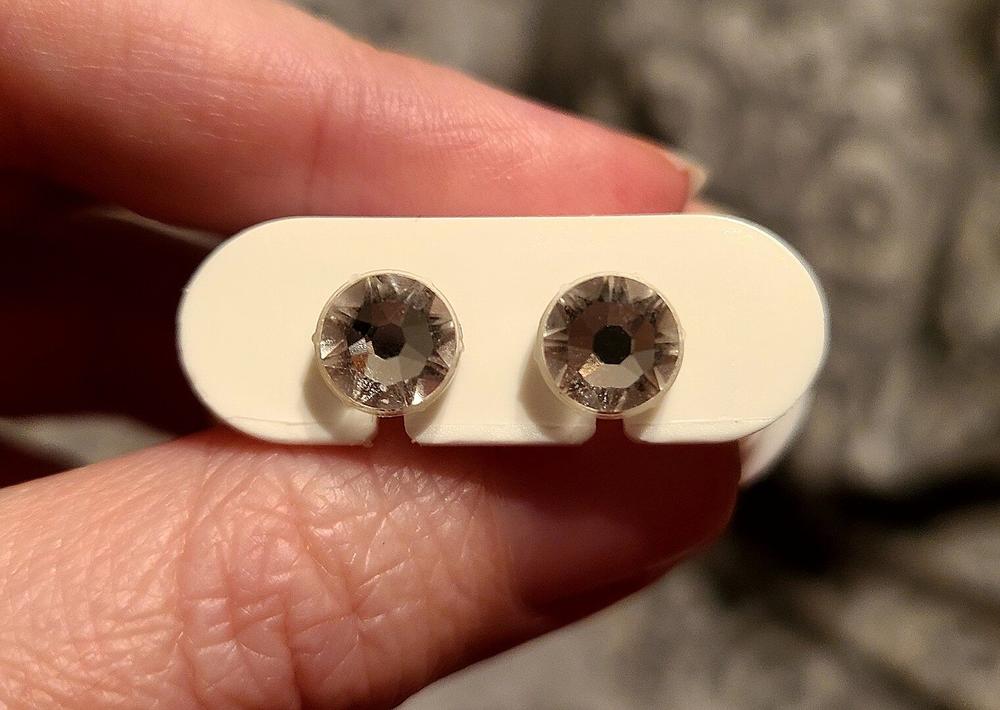 Medical Plastic Crystal 8mm Earrings - Customer Photo From Jessica P.