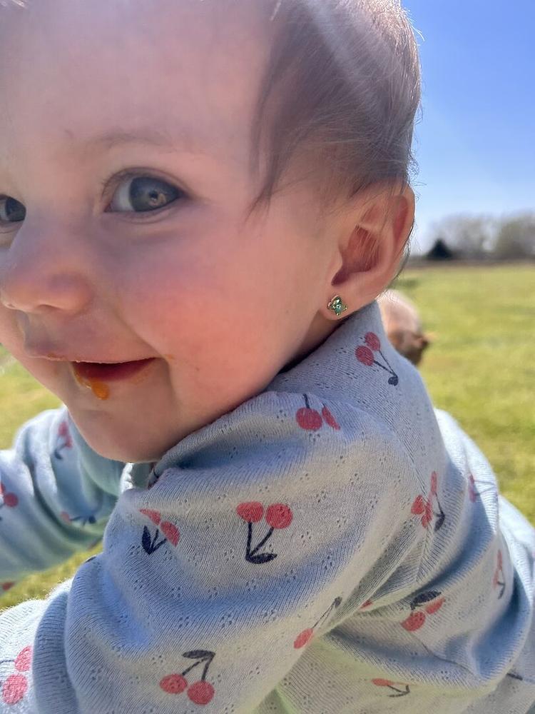 Medical Plastic 5mm Butterfly Earrings - Customer Photo From Lacy T.