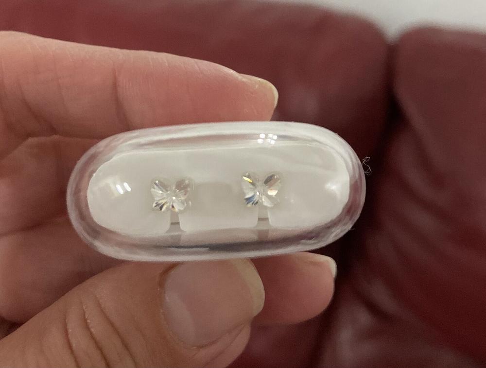Medical Plastic 5mm Butterfly Earrings - Customer Photo From Karenia G.