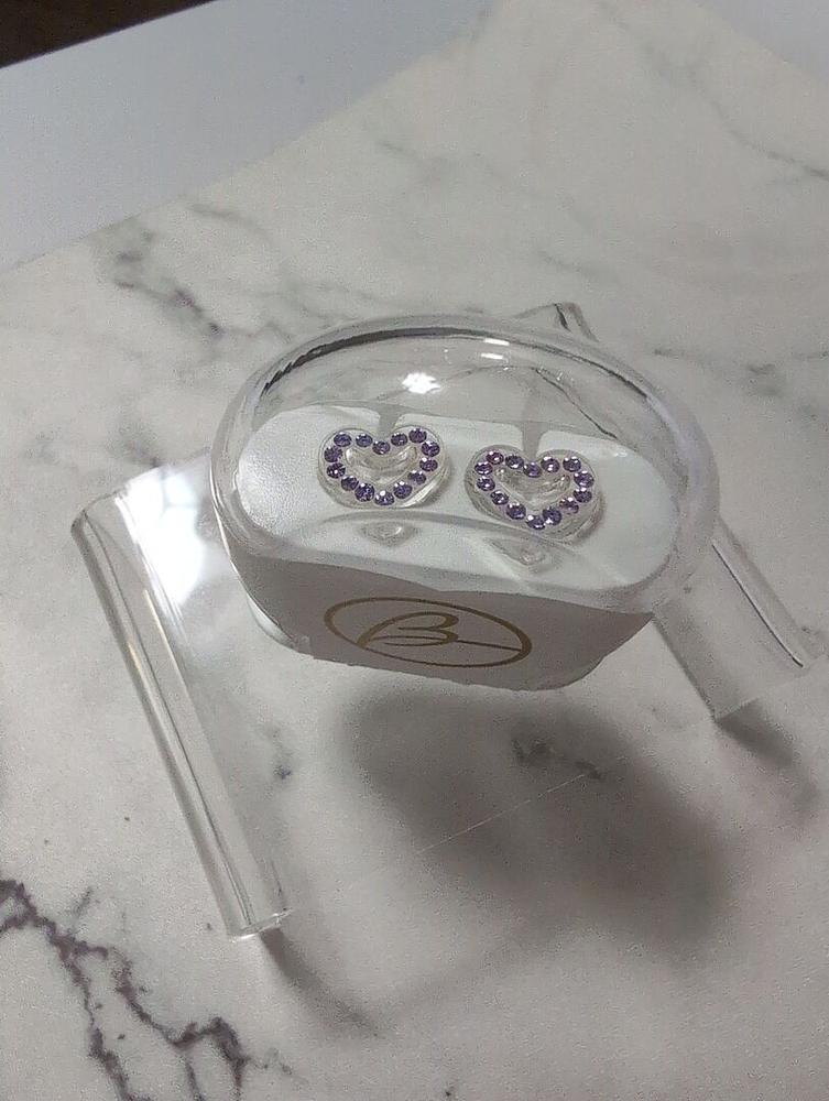 Medical Plastic 10mm Brilliance Heart Earrings - Customer Photo From Jeff S.