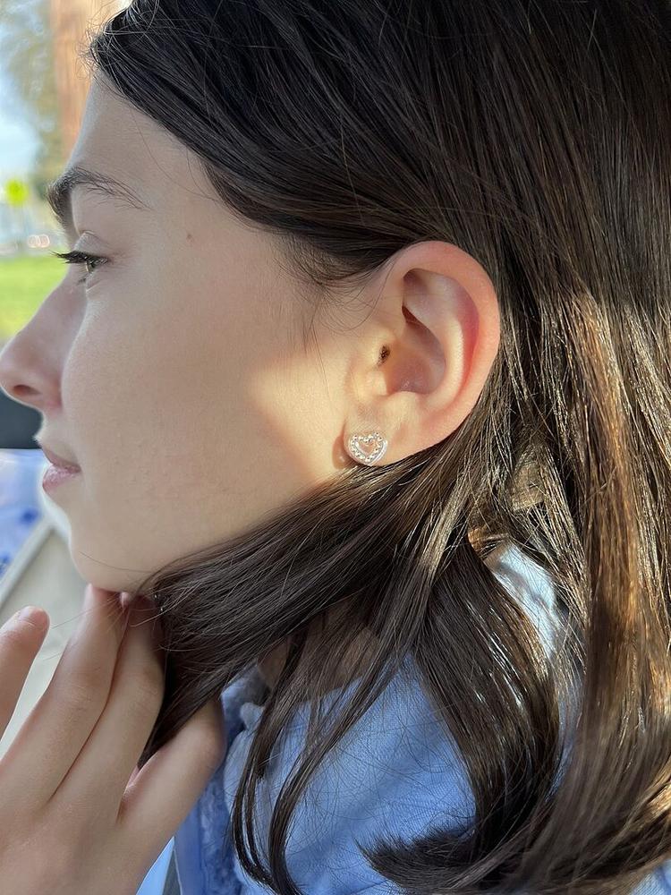 Medical Plastic 10mm Brilliance Heart Earrings - Customer Photo From Bethany M.