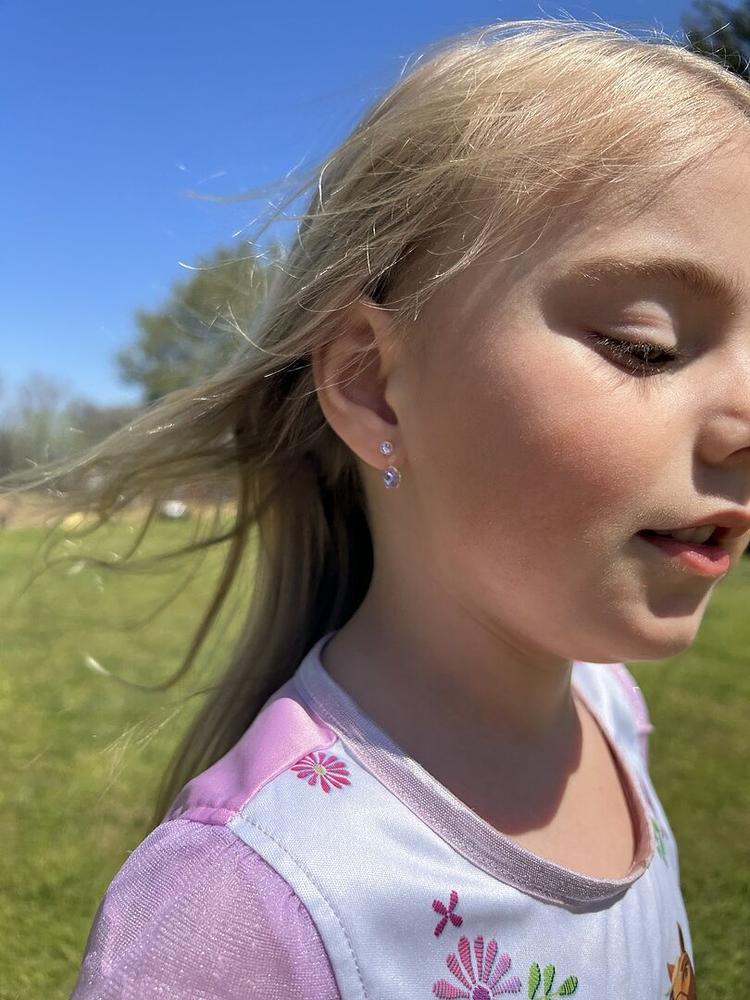 Medical Plastic Dangle Flower Earrings - Customer Photo From Lacy T.