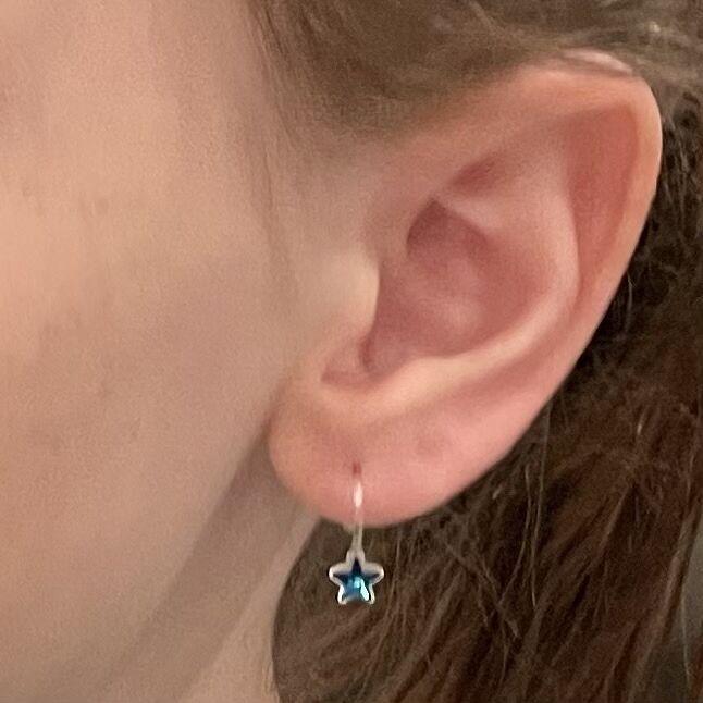 Medical Plastic Star Pendant Earrings - Customer Photo From Eve E.