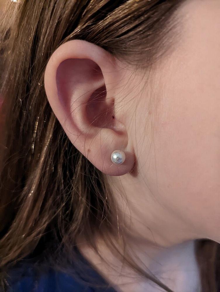 Light Rose Pearl Earrings - Customer Photo From Lana H.